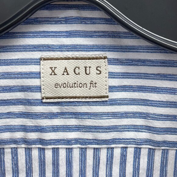 Xacus Evolution Fit Men's Striped Button Down - Picture 3 of 5